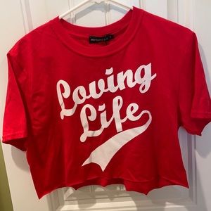 Red crop top